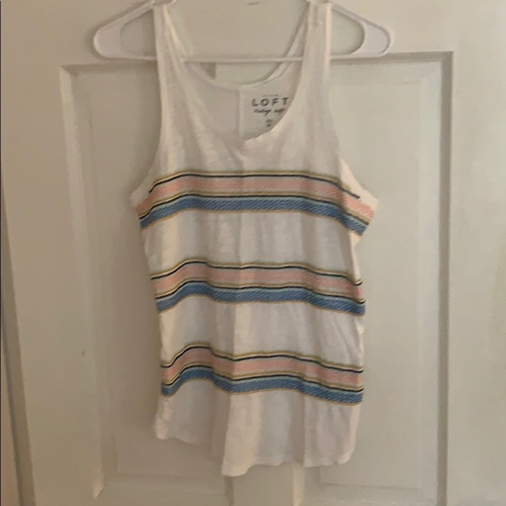 Loft white tank with embroidery size medium